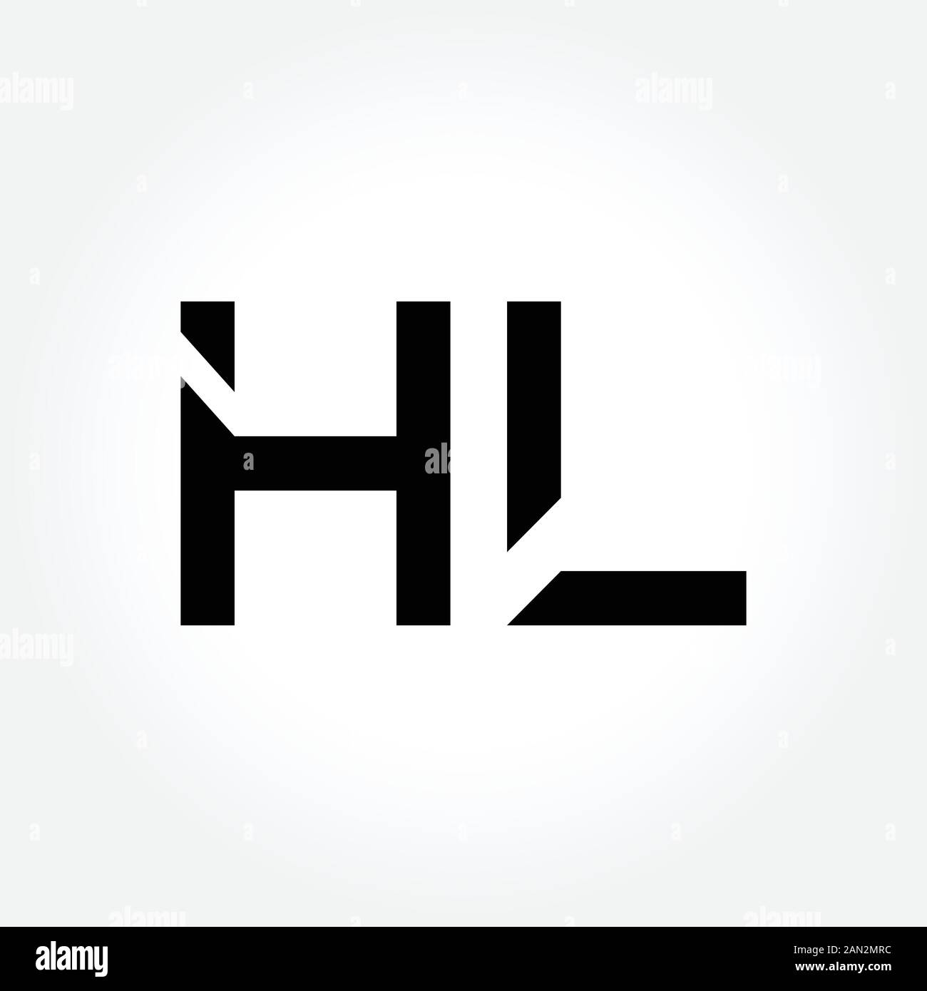 letter HL Logo Design Linked Vector Template With Black. Initial HL Vector Illustration Stock Vector