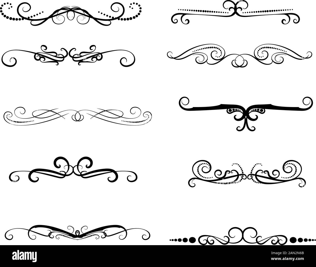 Set of decorative florish dividers, borders Stock Vector Image & Art ...