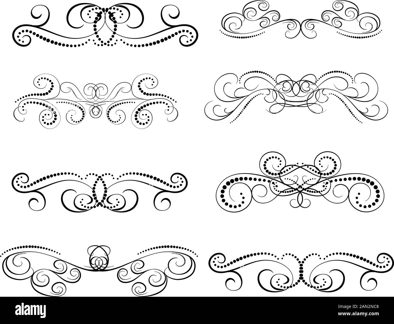 Set of decorative florish dividers, borders Stock Vector Image & Art ...