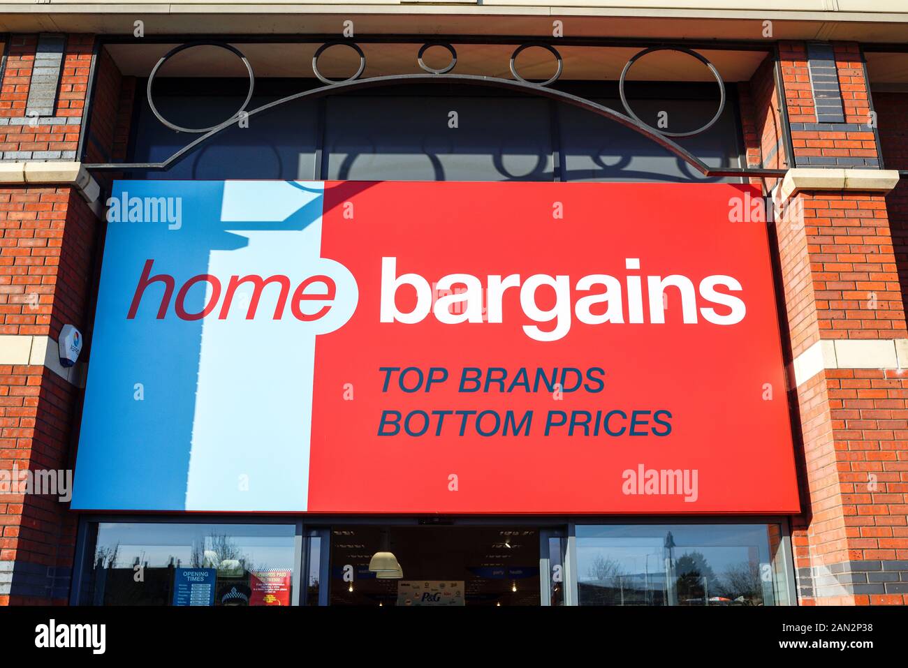 Home Bargains, Retail Shopping Centre Various Stores In Newark, UK. Stock Photo