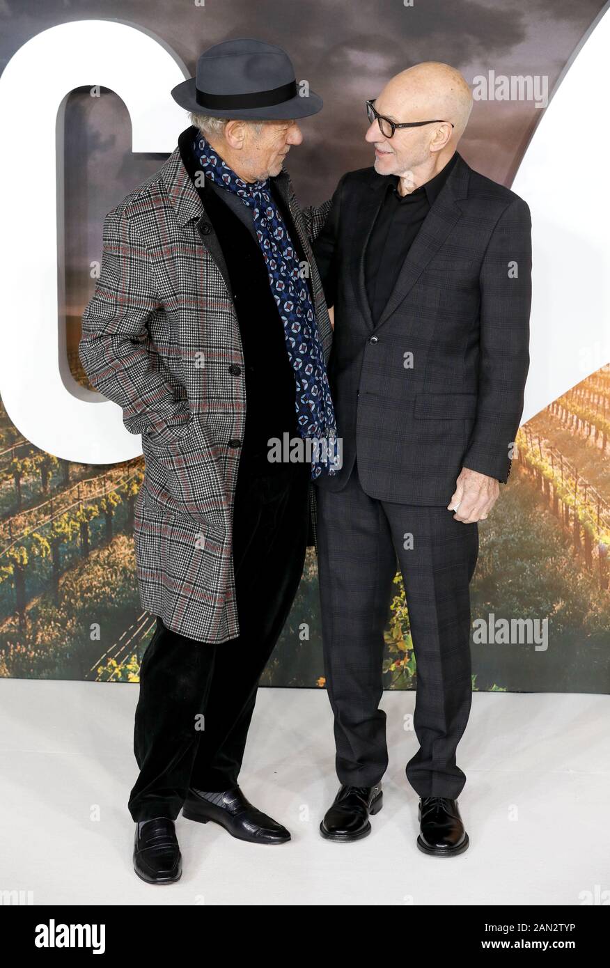 Sir Ian Mckellen Left And Sir Patrick Stewart Attending The Star Trek Picard Premiere Held At The Odeon Luxe Leicester Square London Stock Photo Alamy