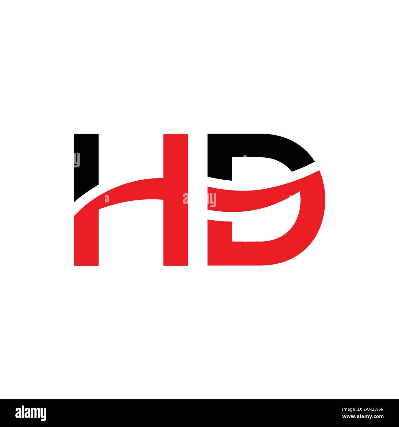 letter HD Logo Design Linked Vector Template With Red And Black. Initial HD Vector Illustration Stock Vector