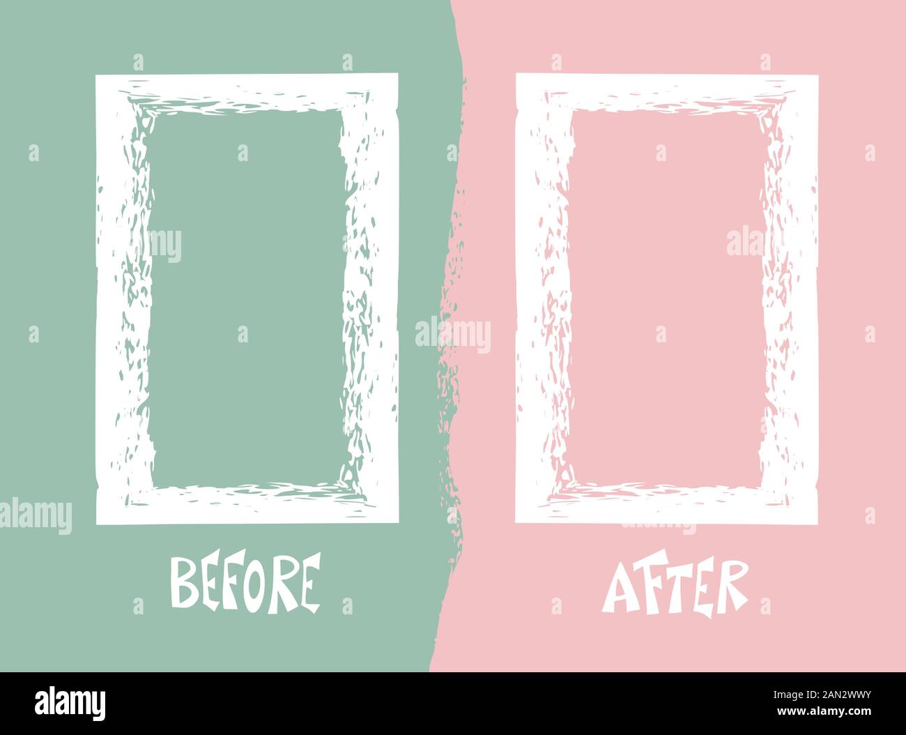 Before And After Template Progress Banner With Copy Space For Picture Vector Illustartion Stock Vector Image Art Alamy