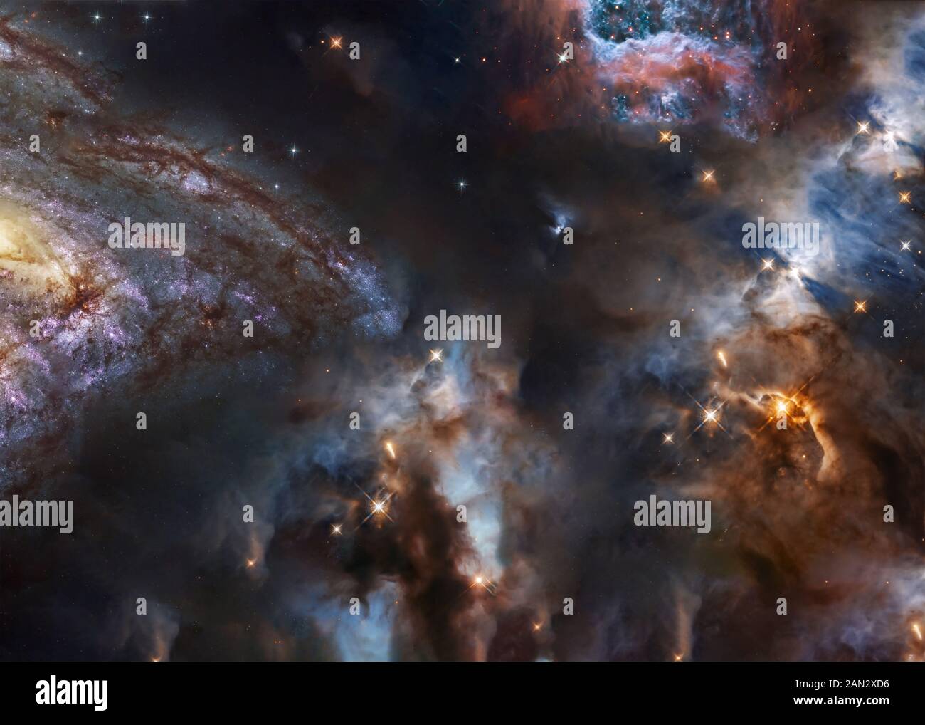 Star forming region somewhere in deep space near the Milky way. Science fiction wallpaper. Elements of the image were furnished by NASA Stock Photo