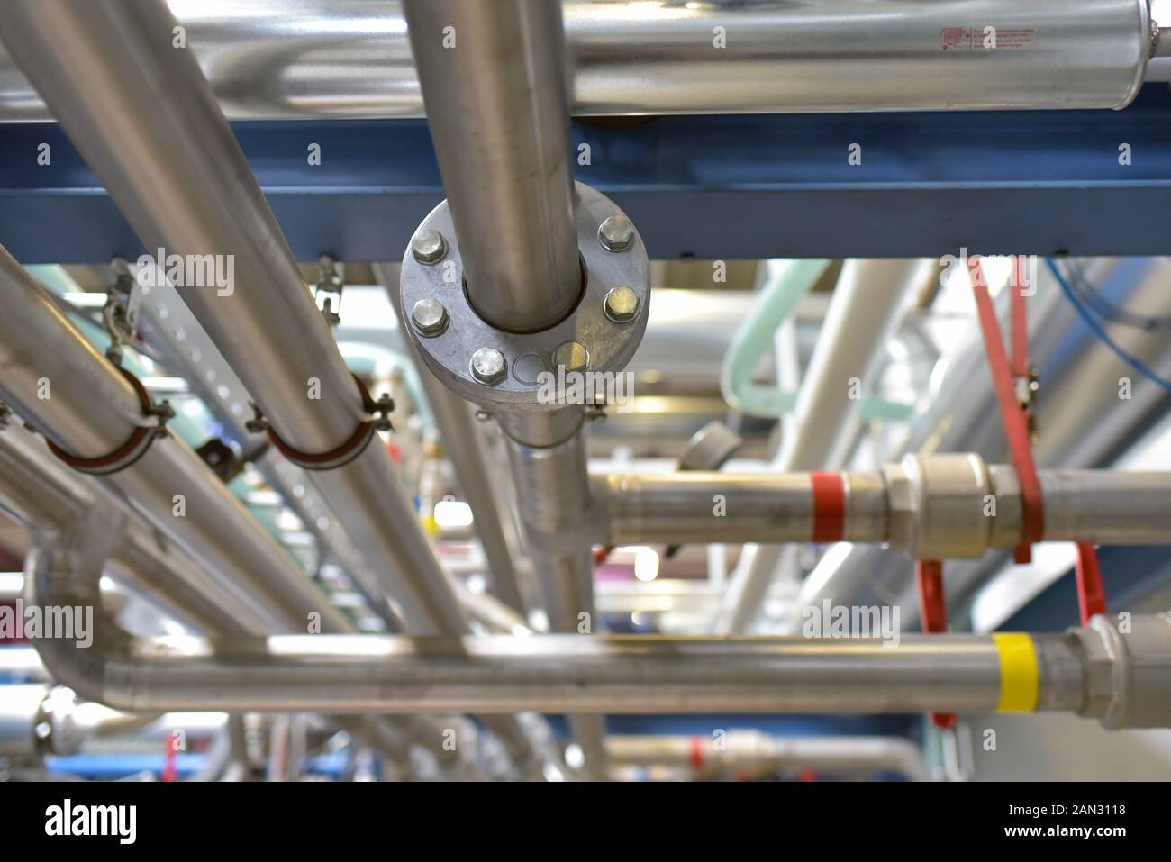 pipelines for transportation in factory Stock Photo