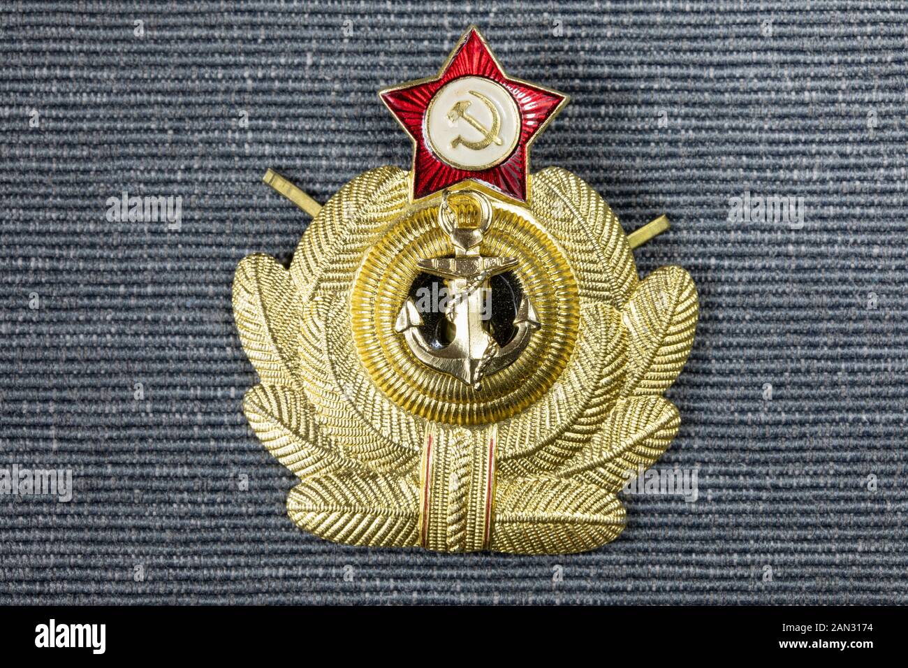 Russian Navy emblem, coat of arms. Old soviet pins, communistic symbolism.  Soviet Union Stock Photo - Alamy