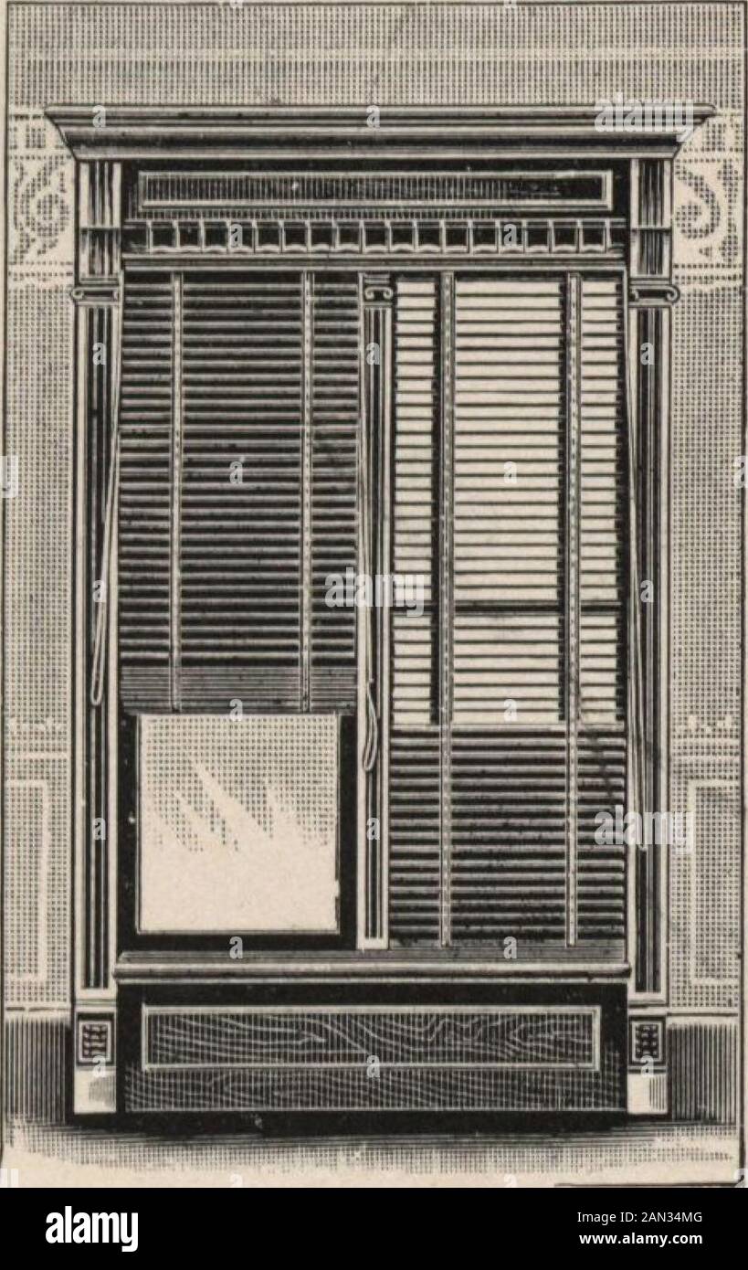 Lambert's suburban architecture . 400 River St., Paterson, N. J. Branch Office in BUILDERS EXCHANGE. 22 CLINTON STREET, NEWARK, N.J. HILLS PATENT INSIDE SLIDINGBLINDS. Oxxmei* of Patent fov f4euu Jersey and ma^yland of HILLS PATENT INSIDE SLIDING BLINDS. IMPROVED VENETIAN BLINDS. And Sole Representative in that Territory of the Burlington Blind Company, Burlington, Vt. MANUFACTURERS OF BALDWINS IMPROVED VENETIAN BLINDS, and FAVORITE SLIDING WINDOW SCREENS and SCREEN DOORS. SEND FOR ESTIMATES ^ - &lt;^ LAMBERTS SUBURBAN ARCHITECTURE. 99 The Proverbial Cueamber IS NOT COOLER THAN AN. ATTIC VENTI Stock Photo