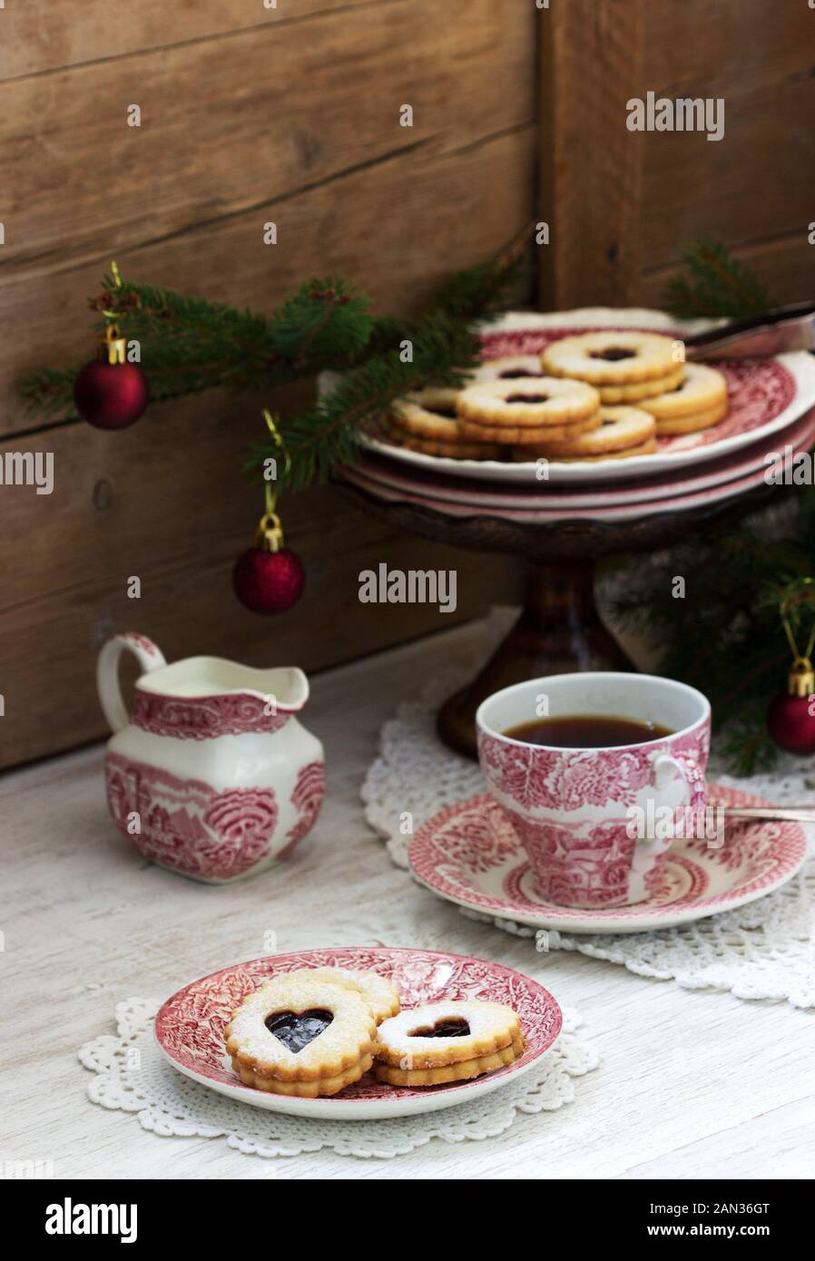 Rustic Style Cookies Cookies on the background of a festive decoration. Rustic style Stock ...