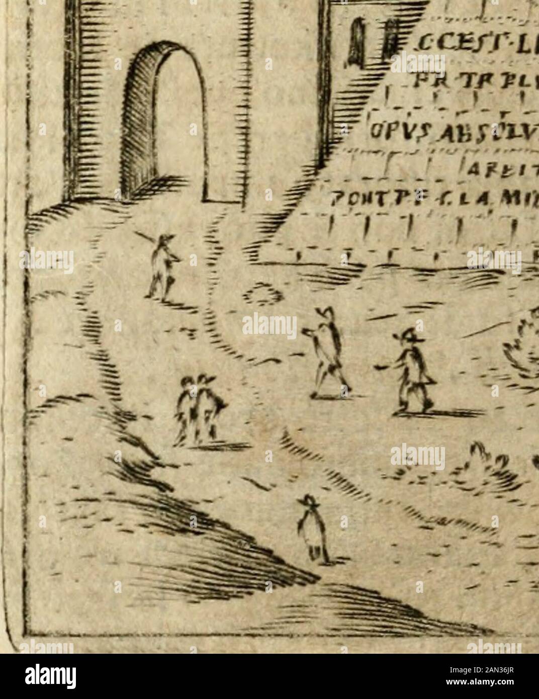 Ritratto di Roma antica : nel qvale sono figvrati i principali tempij, theatri, anfiteatri, cerchi, naumachie, archi trionfali, curie, basiliche, colonne, ordine del trionfo, dignita militari, e ciuili, riti cerimonie, & altre cose notabili : aggiuntoui di nuouo le vite, & effigie de' primi rè di essa, e le grandezze dell'Imperio Romano, con l'esplicationi istoriche de' piu celebri antiquarij . caBrrifPa£t»vi. Stock Photo