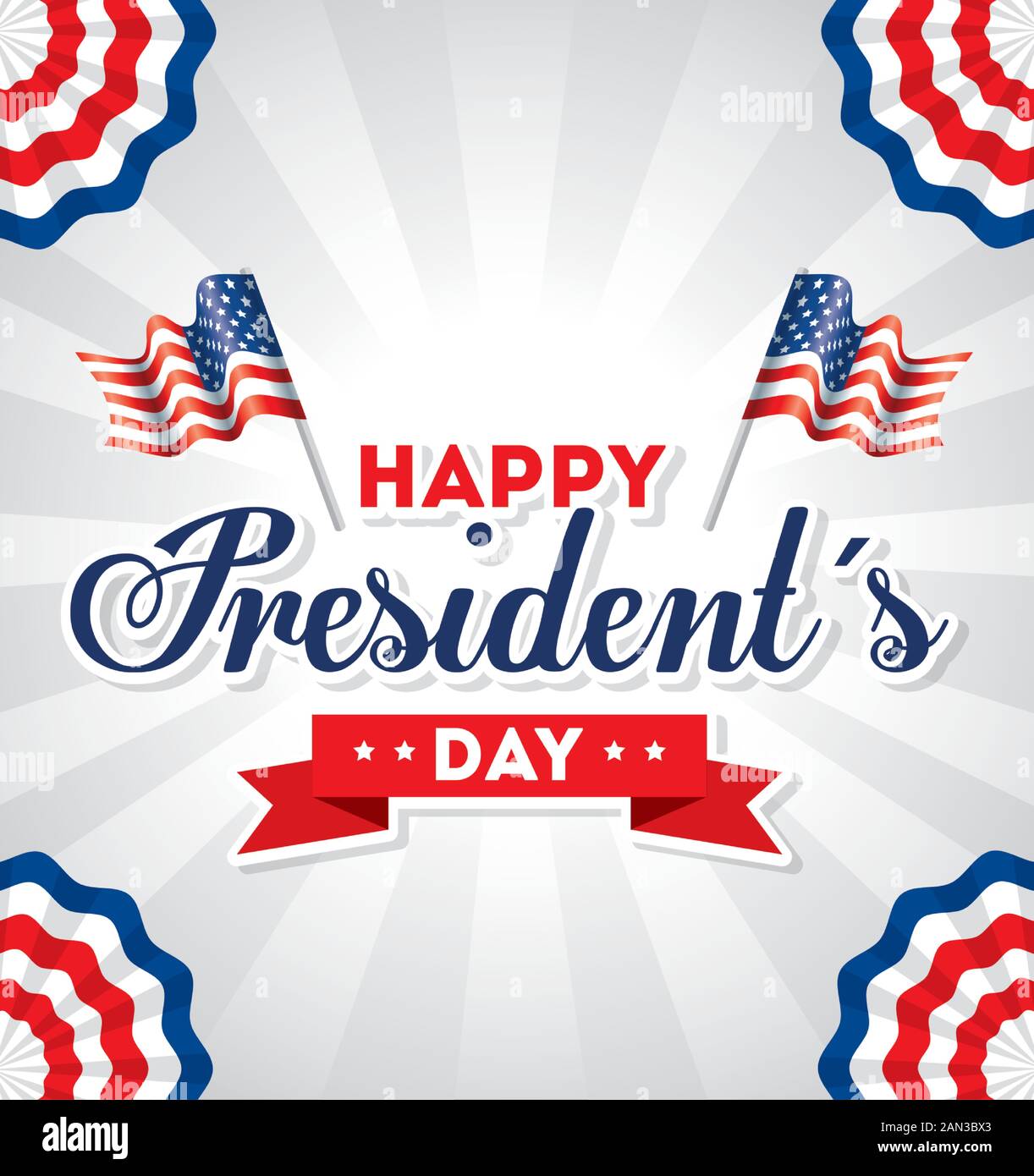 Flags of usa happy presidents day vector design Stock Vector