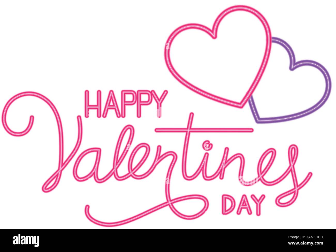 happy valentines day label in neon light Stock Vector Image & Art - Alamy