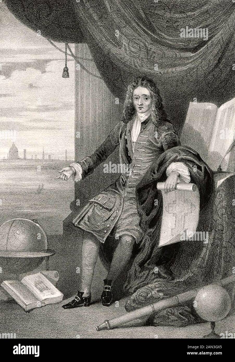 CHRISTOPHER WREN (1632-1723) English architect, astronomer and anatomist Stock Photo