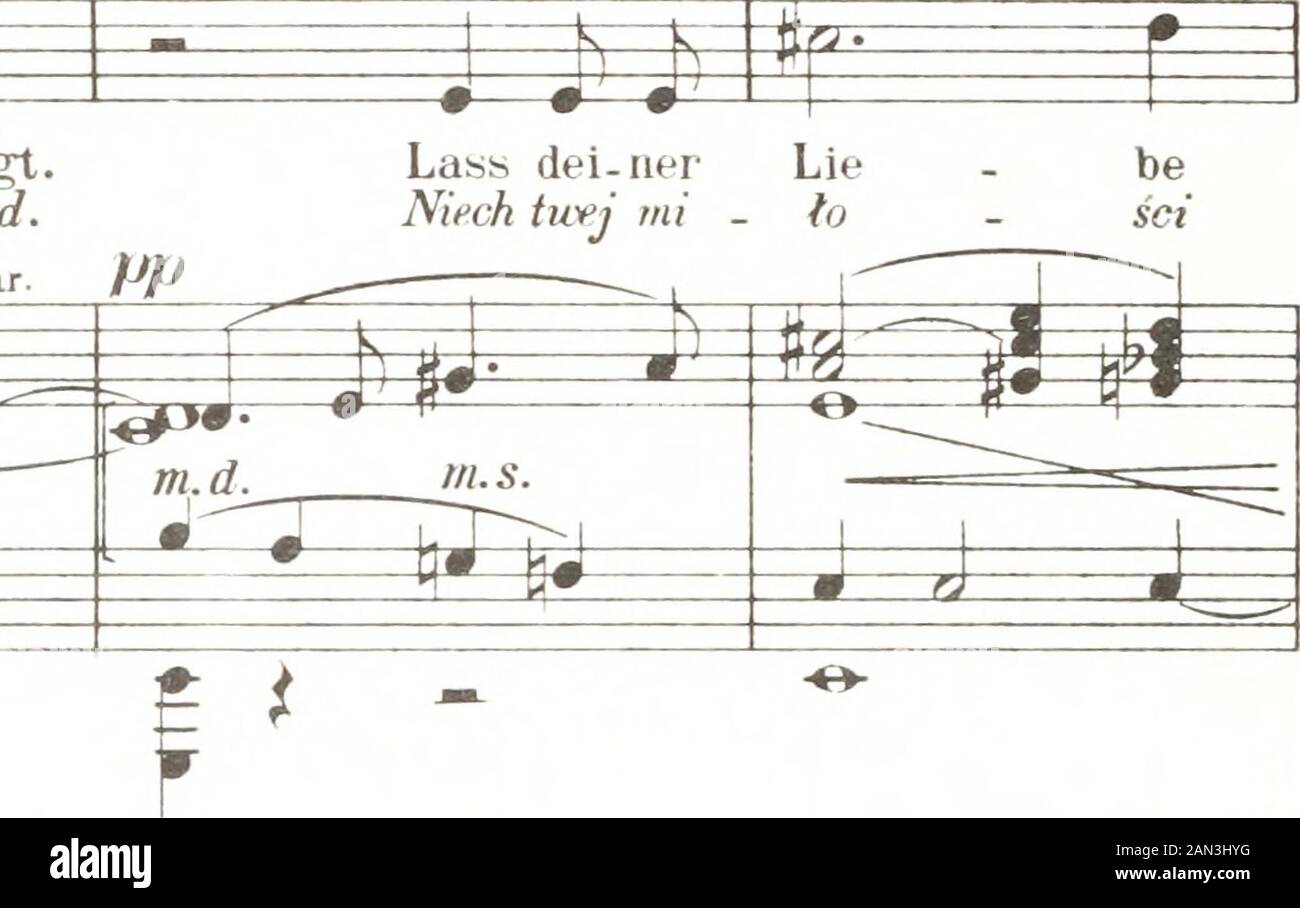 Hagith : Oper in einem Aufzug von Felix Dörmann : op25 . rallent. Stille. O Oissa. i m dimin. - PPP Lunga, £ ^ ^^ i h V j^ h s Vi/ u.E. 5912. 96 126 Lento SiSS8ii.(Sehrfretim Vortrag.) {ungeiahr J = 62.) Der alte Köni^. (matt and kraftlos) Stary Król. (wyczerpany i bezsilny) ^ J -^ r r F /TN ^ t ^ it s 9^^ ^ Wo bleibst du, Mäd-chen?Gdzie jes - te?, dziew-cz?? Wa-rum zö - gerst du? O cze- mu wzhra - niasz si?? O ieJu? colla voce O 3 M^ o ^ ^ ^ ;/p a.K.. IM I W i ^; ? ,?*— —uud die Kai - ^ te steigt. co - raz wi?k - szy ch?ód. Clar. PfJ I Nacht rückt weinoc za - pil FI. Arpa. ter,da P ^ /&gt;y&g Stock Photo