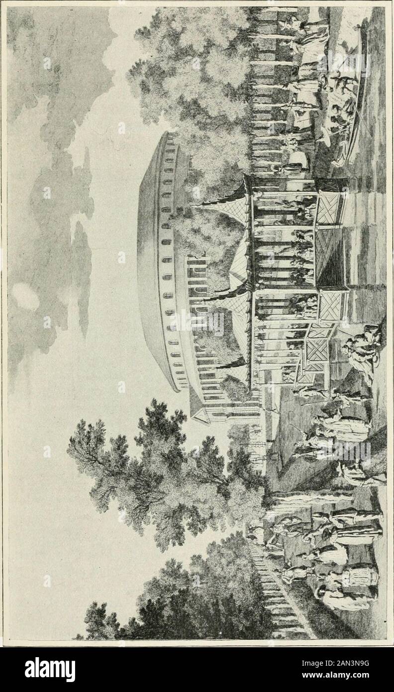 Social England : a record of the progress of the people in religion, laws, learning, arts, industry, commerce, science, literature and manners, from the earliest times to the present day . the Duke (of Cumberland), much notability and mueli mobbesides were there. There is a vast amphitheatre, finely gilt, painted andilluminated, into which everybody that loves eating, drinking, staring, orcrowding, is admitted for Is. Building and laying out the gardens cost £16,000.Twice a week there are to be Ridottos at guinea tickets, for which you areto have supper and music. I was there last night, but d Stock Photo