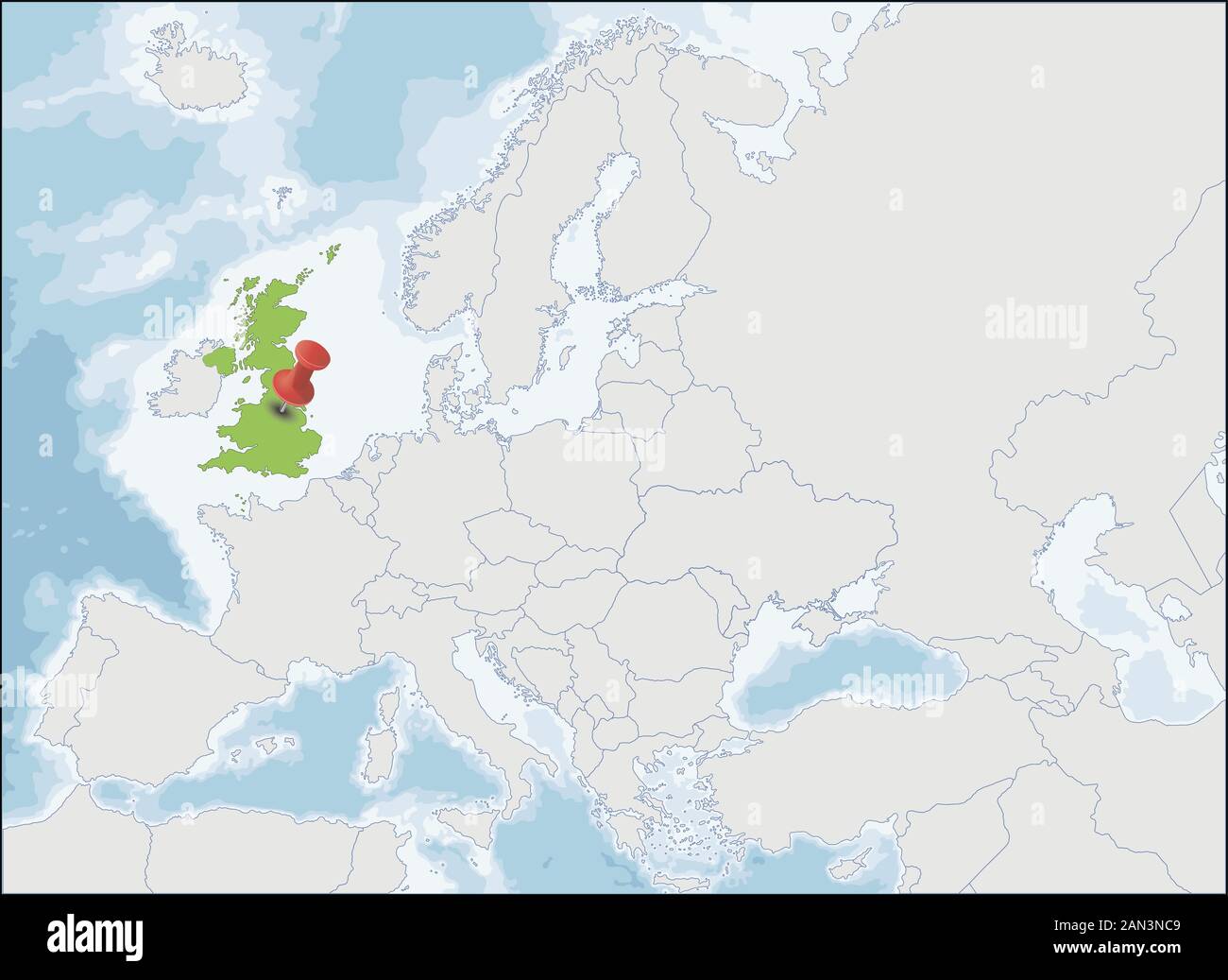 United Kingdom location on Europe map, vector illustration Stock Vector