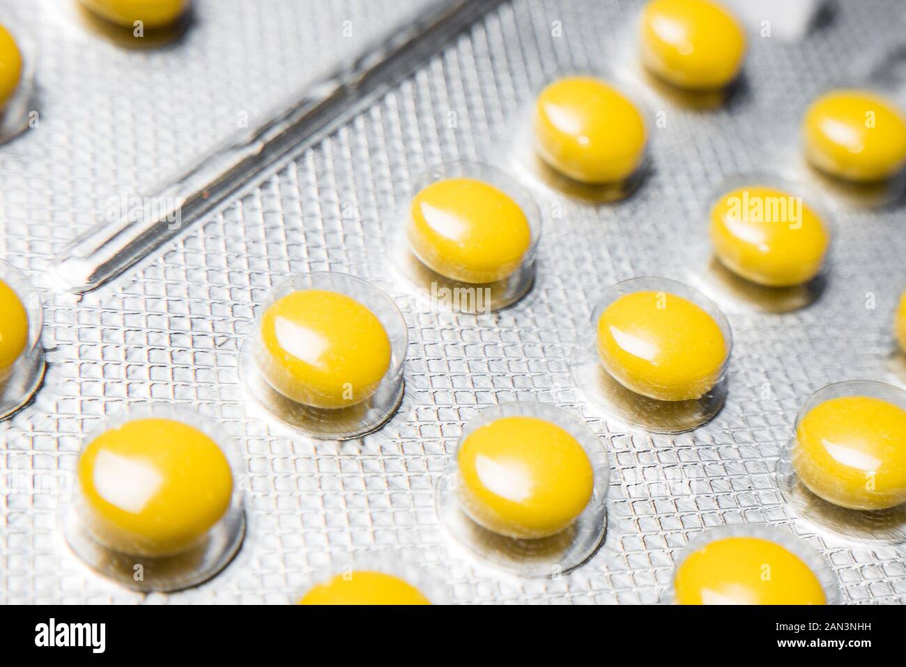 Download Yellow Small Pills In A Blister Pack Vitamins Per Pack Pills For The Heart System Stock Photo Alamy PSD Mockup Templates