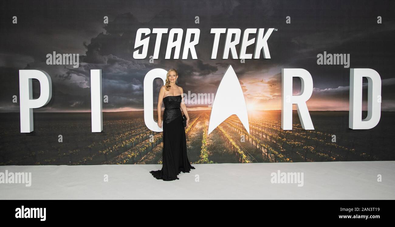 London, UK. 15th Jan, 2020. LONDON, ENGLAND - JANUARY 15: Jeri Ryan attends the European Premiere of Amazon Original 'Star Trek: Picard' at Odeon Luxe Leicester Square on January 15, 2020 in London, England. Credit: Gary Mitchell, GMP Media/Alamy Live News Stock Photo