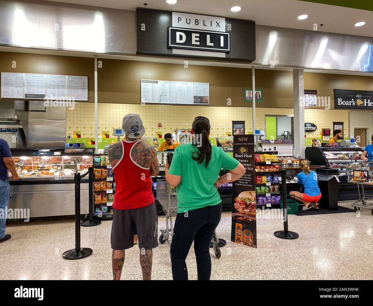 Orlando,FL/USA -5/3/20: The deli counter of a Whole Foods Market grocery  store with colorful sliced meat and cheese and freshly prepared food ready  t Stock Photo - Alamy