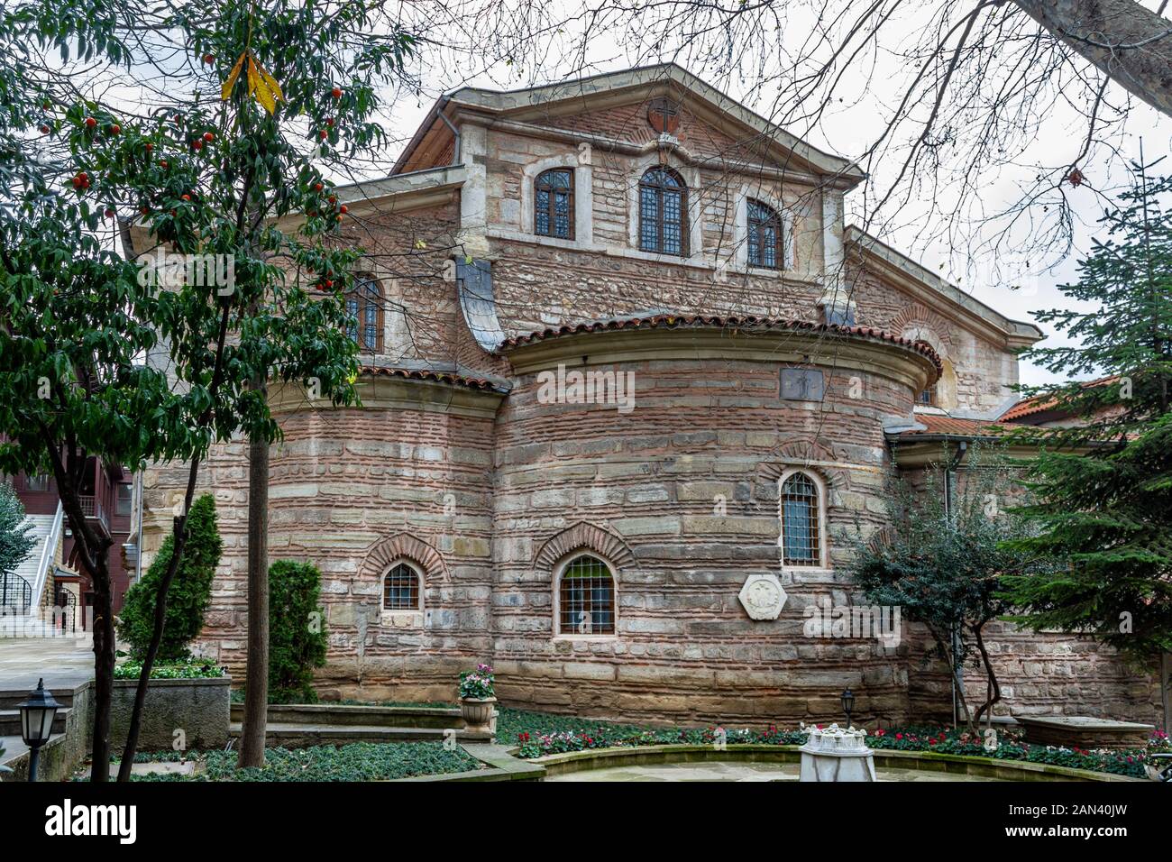 Balat, Fatih, Istanbul / Turkey - January 13 2020: The Patriarchal Church of St. George, Constantinople Ecumenical Orthodox Patriarchate exterior view Stock Photo