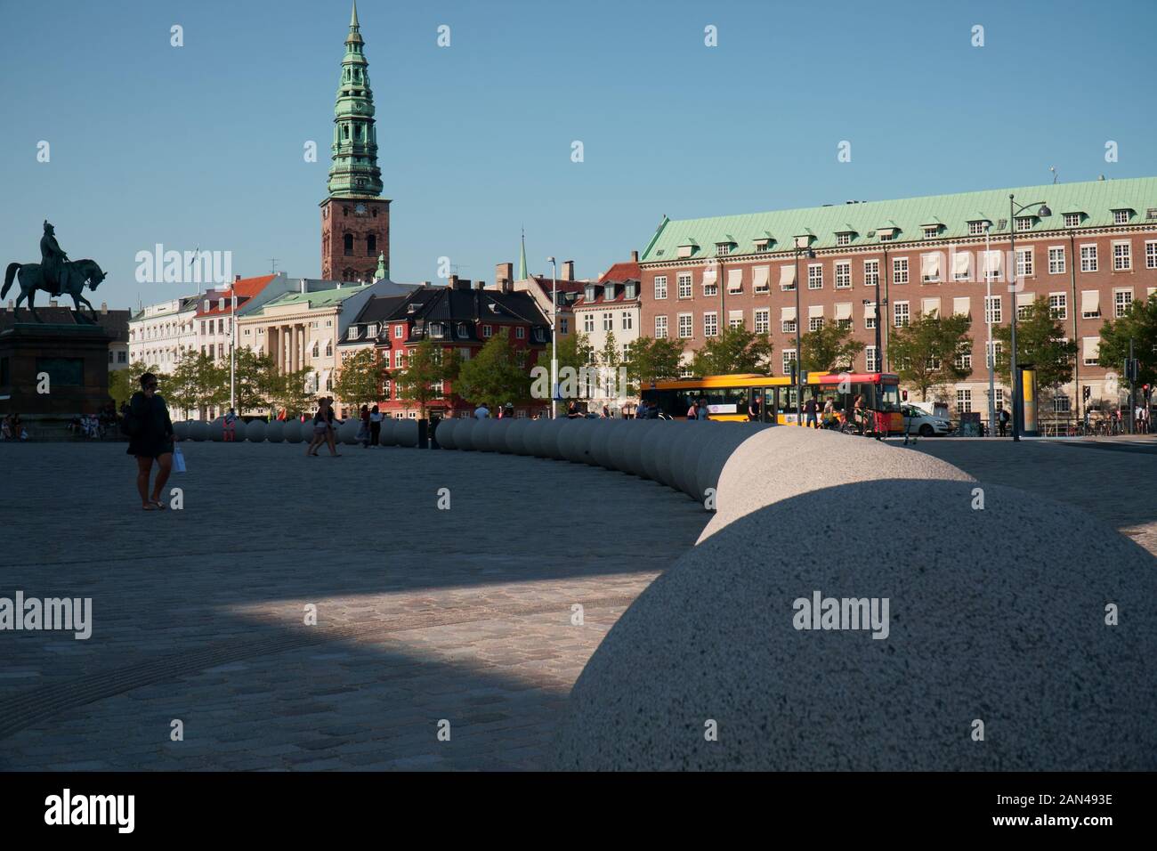 Northeastern side of Christiansborg Palace in Copenhagen, Denmark Stock Photo