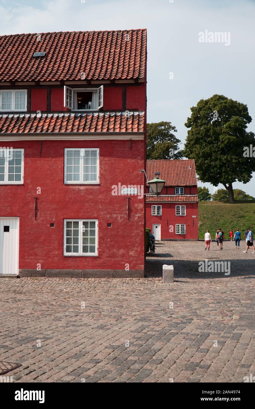 Houses on the island of Kastellet in Copenhagen, Denmark Stock Photo