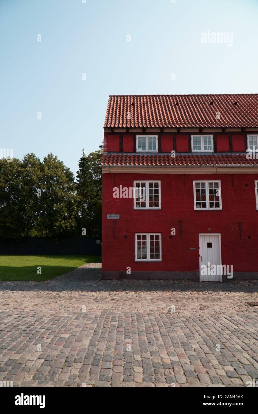 House and greenery on the island of Kastellet in Copenhagen, Denmark Stock Photo