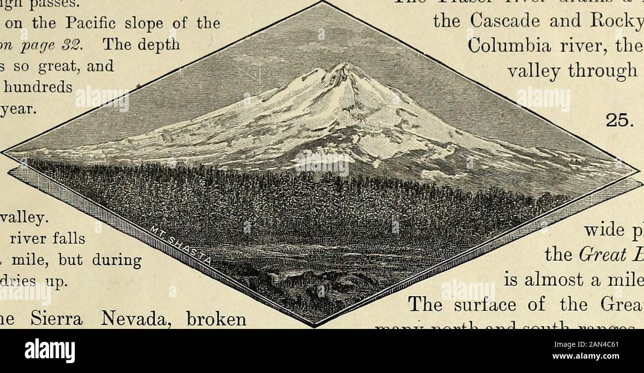 Advanced Geography . d the gravel ofthe river beds. In the ages which have  sincepassed, the mountain region has again beenuplifted and the volcanoes  and the lava-flowshave been greatly worn away. New