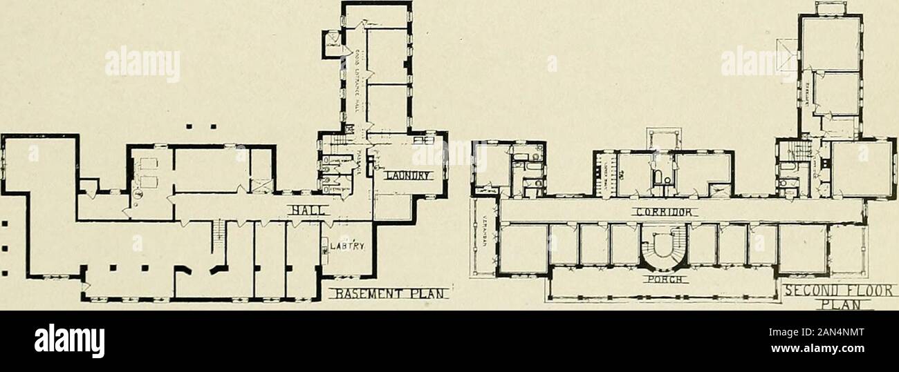 Tuberculosis hospital and sanatorium construction; . No. 37.—Lady Grey Hospital, Ottawa, Canada. Weeks & Keeper, Architects. View of FrontElevatio.n and Floor Plans. Capacity, 45 Patients. Cost, $60,000. 77 Section III The Lady Grey Hospital, Ottawa, Canada (Illustration 37). This buildingwas erected by the Ottawa Anti-tuberculosis Association and furnished by the Daughtersof the Empire, then handed over as a gift for the people to be maintained by the city.It is situated within the western limits of Ottawa on an elevated site, with sloping groundbeside a beautiful grove of mature maples formi Stock Photo