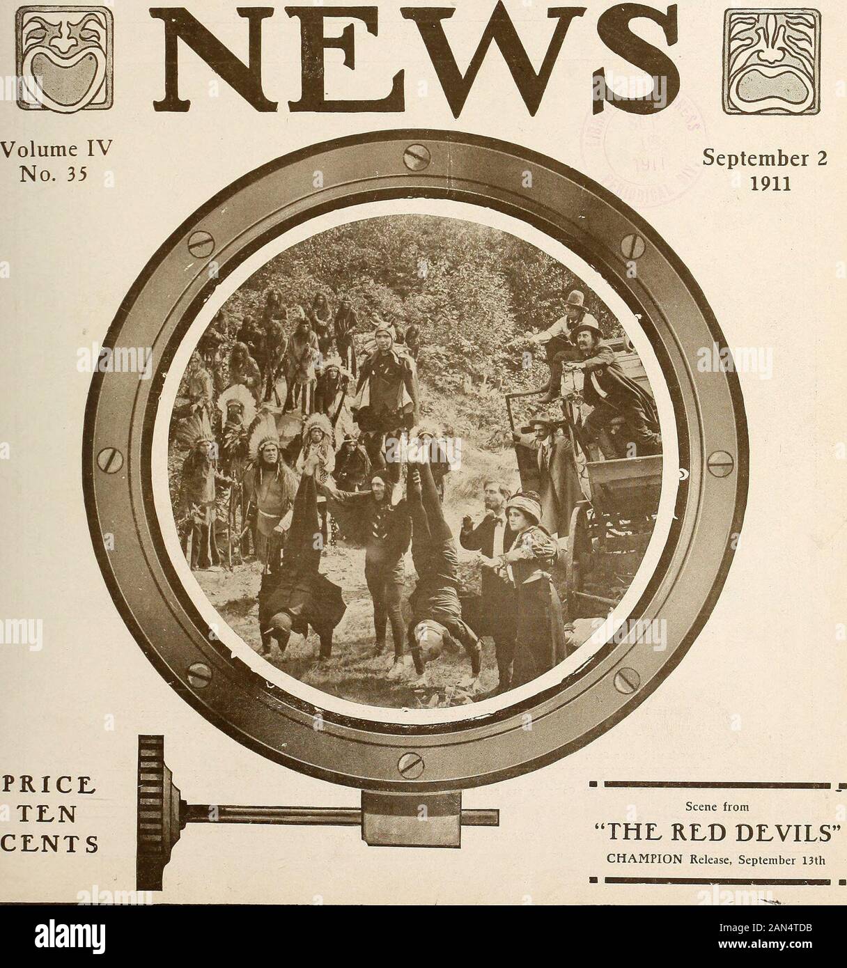 Moving Picture News (1911) . MOVIN G PICTURE. THE MOVING PICTURE NEWS WB Oy T^I LrM 3 A VIBRANT, THRILLING, WESTERN, DRAMATIC FEATURE. Stock Photo