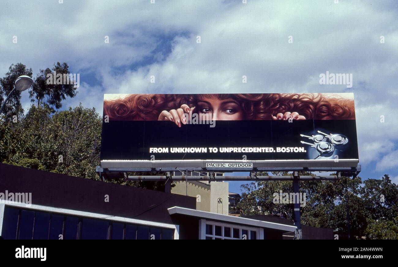 Boston billboard on the Sunset Strip April, 1977 Stock Photo Alamy
