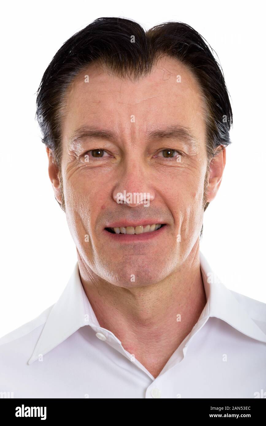 Face of happy mature handsome man smiling Stock Photo - Alamy