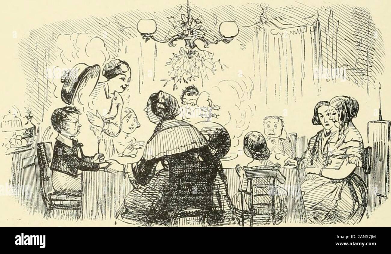 Pictures of life & character . SON AND HEIR. Son and Heir. How many of us are there? Why, if you count the girls, there are six—but some people dont count the girls.— Im one. 187. A CAUTION TO LITTLE BOYS AT A FESTIVE SEASON. Mamma. Why, my dearest Albert, what are you crying for?—so good, too, as youhave been all day! Spoiled Little Boy. Boo-hoo! Ive eaten so—much be-ef and t-turkey, that I canteat any p-plum p-p-pudding! ? [Oh, what a very greedy little fellow. 188 Stock Photo