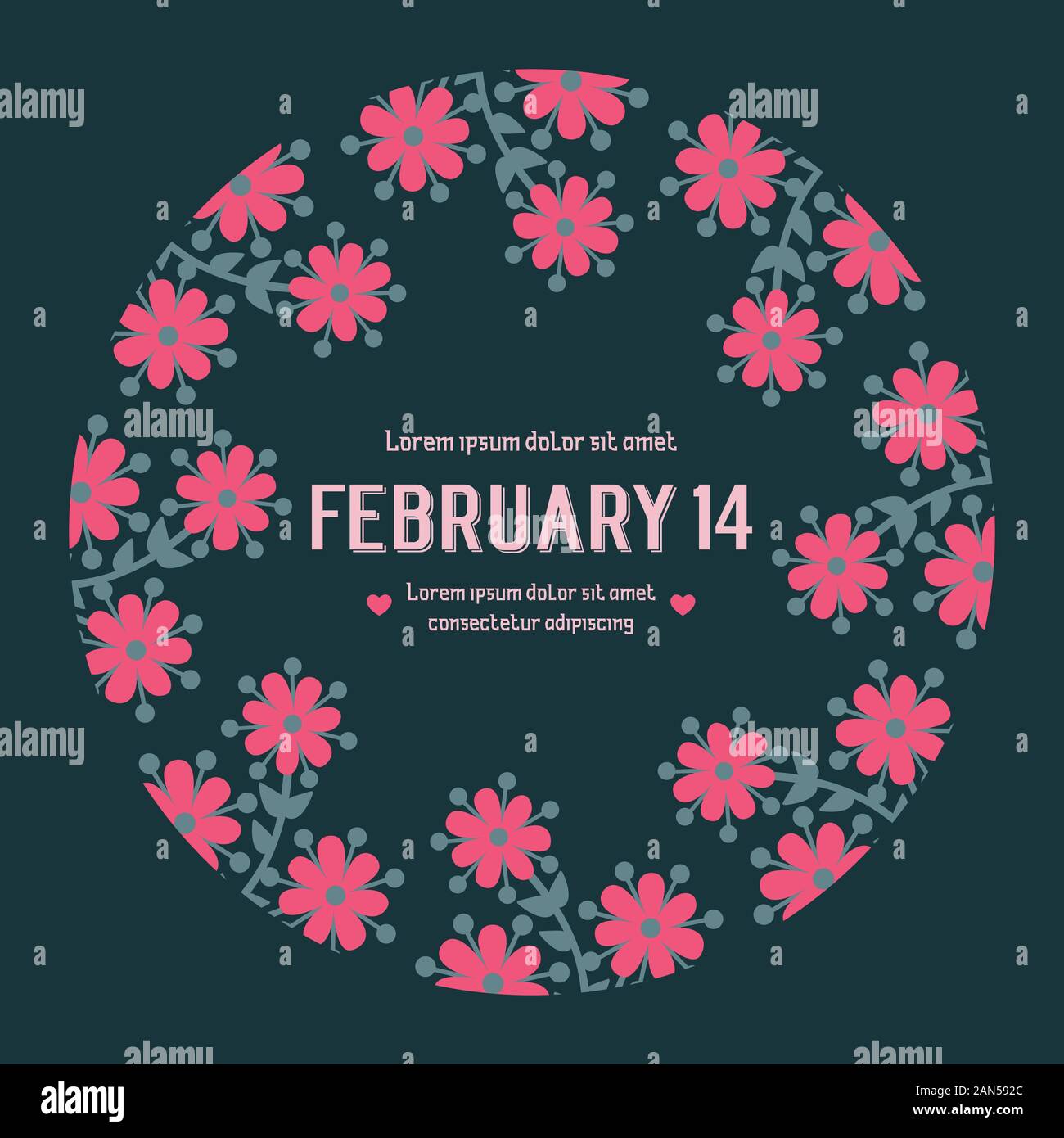 Unique shape Pattern of leaf and floral frame, for romantic 14 February ...