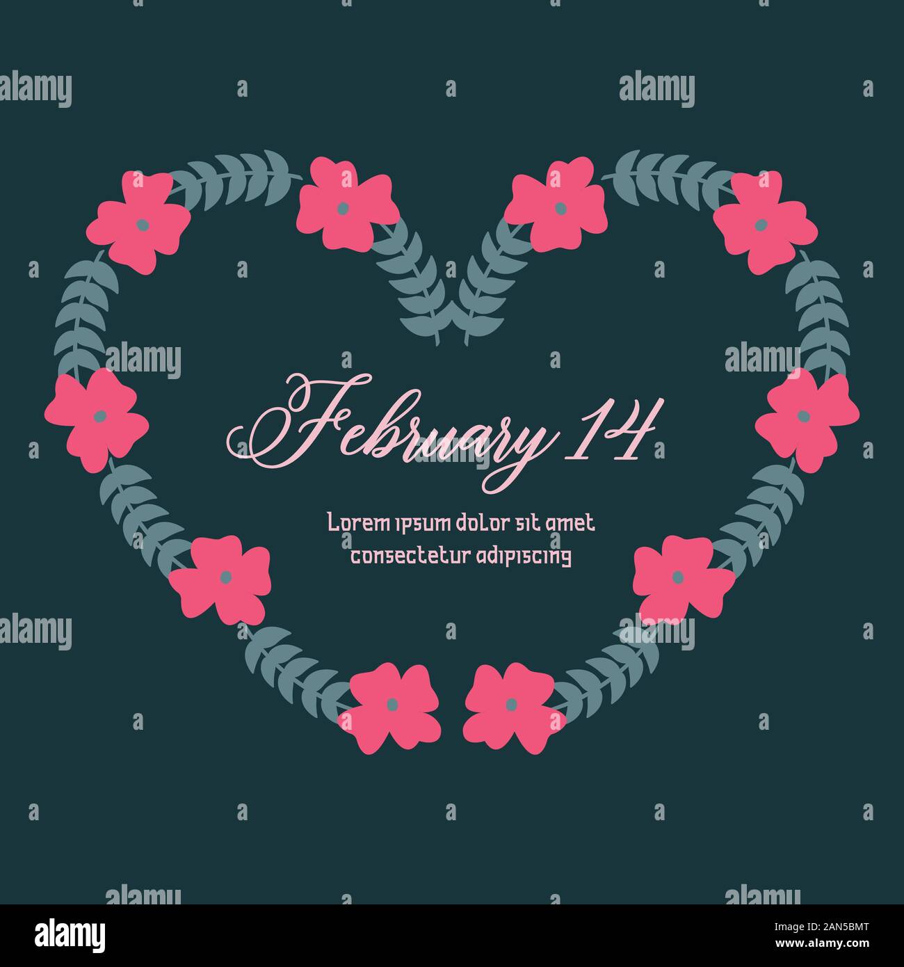 February Invite Celebration invitation card design for 14 February, with beautiful ...