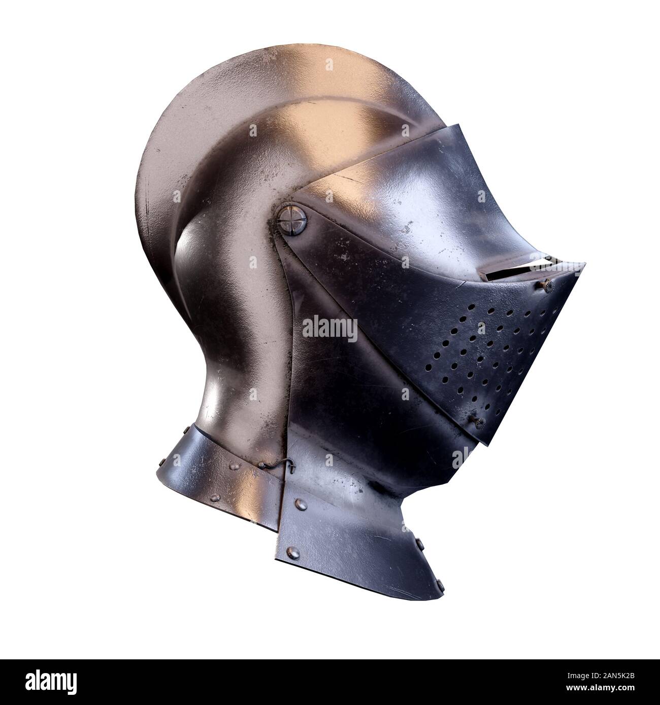 Medieval Knight Armet Helmet Stock Photo Alamy