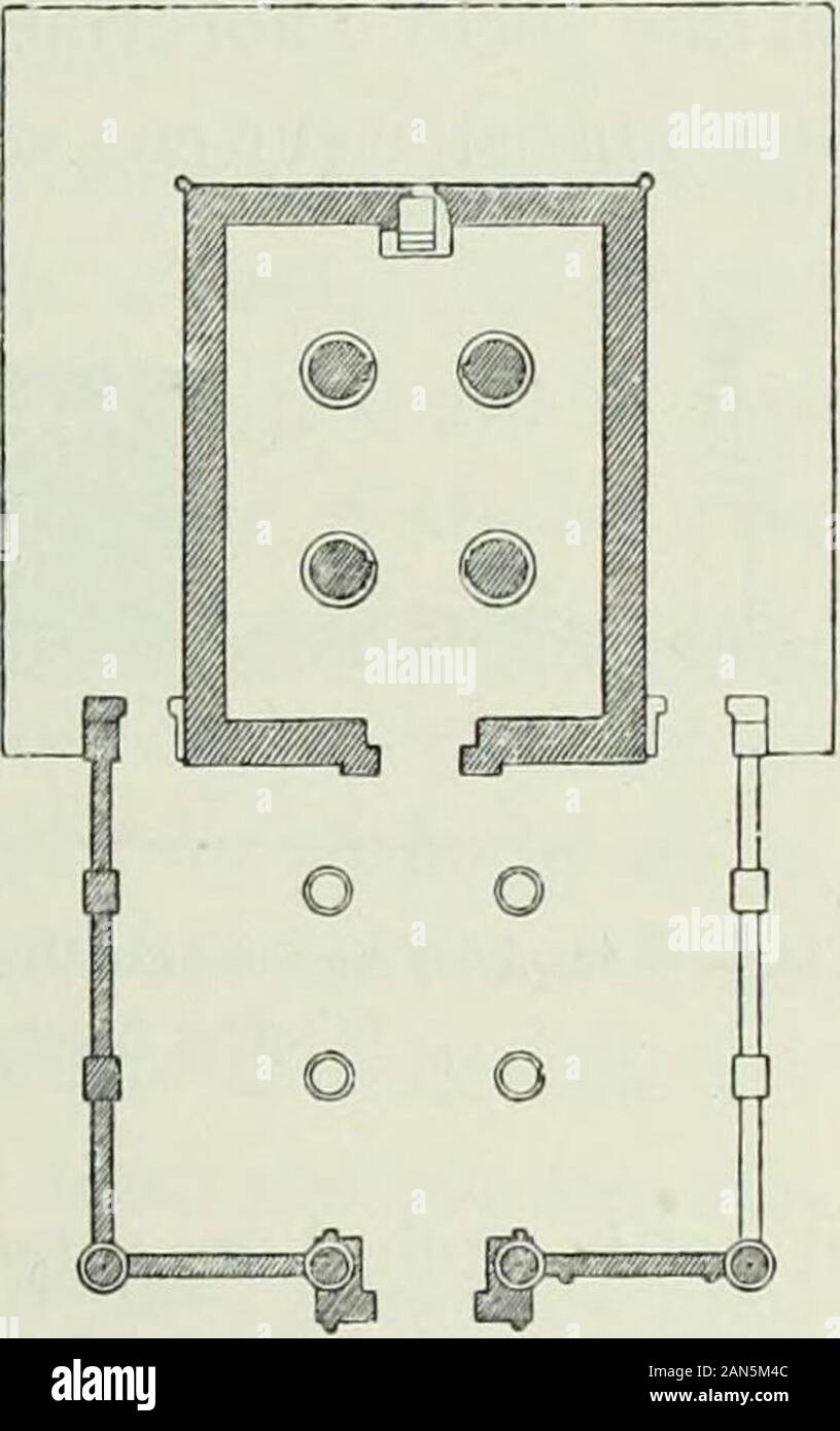 Histoire de l'art dans l'antiquité: Égypte, Assyrie, Perse, Asie Mineure, Grece, Etrurie, Rome . nstante, nest donc en Egyptequune exception et quun accident, quunexpédient auquel on recourt, non sans succès,dans certaines circonstances données. Toutemarquée que soit celle différence, ce nenest pas moins un fait curieux que cetteconcordance inattendue, qui pourrait sap-peler un hasard si le mol hasard avait un sens en histoire. Voici qui achève de démontrer que, dans les petits temples périp-tères, ce sont bien les dimensions si restreintes de la cella qui ont sug-géré la pensée de rejeter les Stock Photo