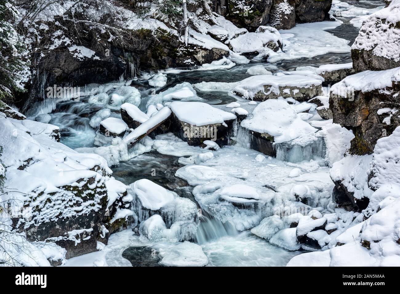Lostine River in late autumn, Wallowa Mountains, Oregon Stock Photo Alamy
