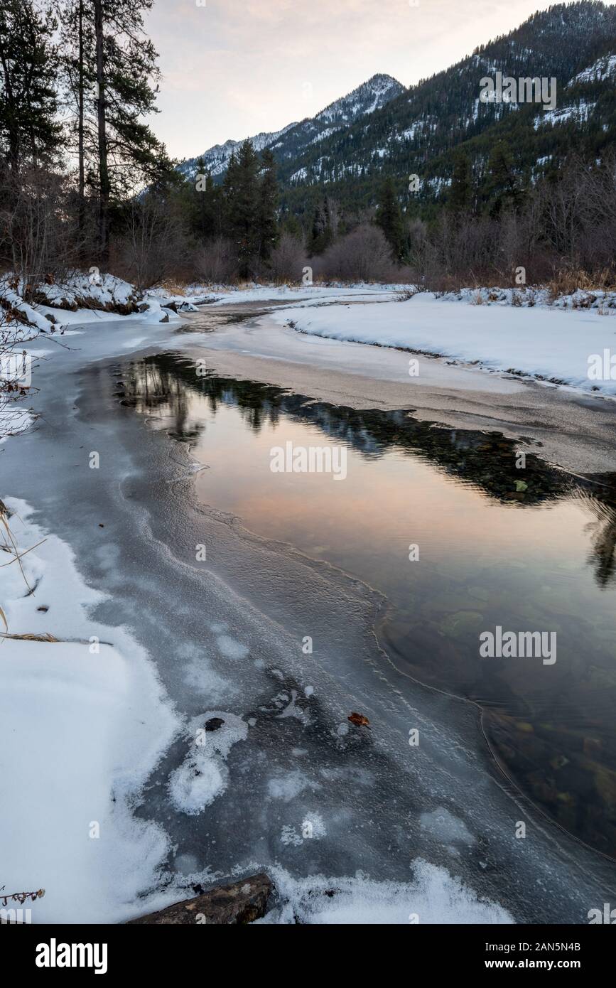 Lostine River in late autumn, Wallowa Mountains, Oregon Stock Photo Alamy