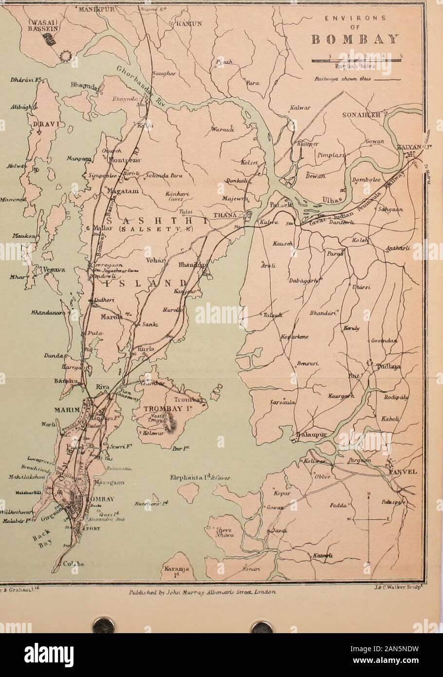 A handbook for travellers in India, Burma, and Ceylon . . WtU«r i Crahi ROUTE 1. ELEPHANTA 19 excavations, according to Dr J.Stevenson). The caves are calledLenen (Lena) by the natives, a wordused throughout India and Ceylon forthese excavations, most probably onaccount of the first of them beingintended for hermitages of Buddhistascetics. The island is covered withlow corinda bushes and Tal palms.It consists of two long hills, with anarrow valley between them. About250 yards to the right of the oldlanding-place, at the S. end of theisland on the rise of one of the hills,and not far from the r Stock Photo