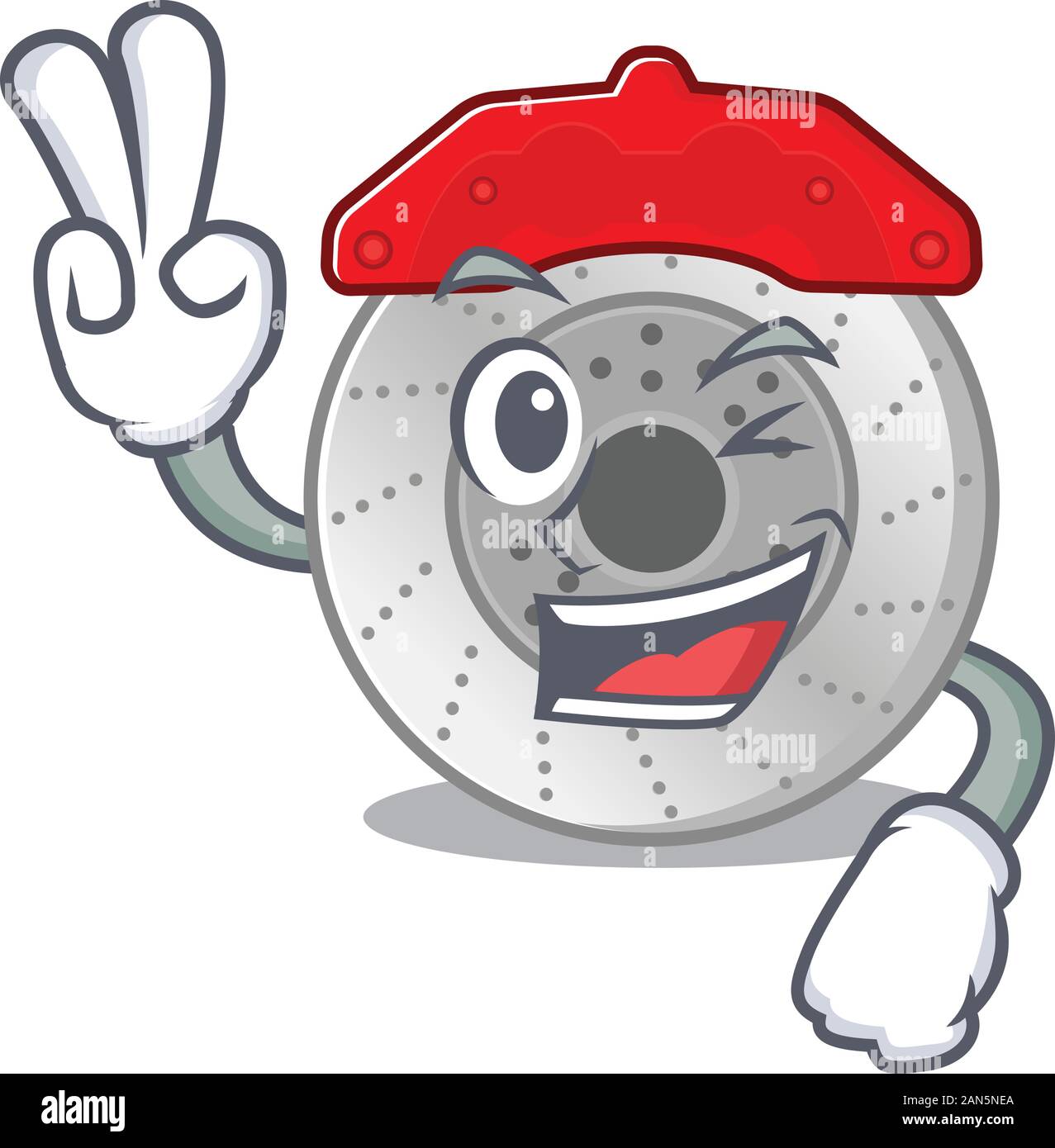 Smiley mascot of car brake cartoon Character with two fingers Stock Vector  Image & Art - Alamy