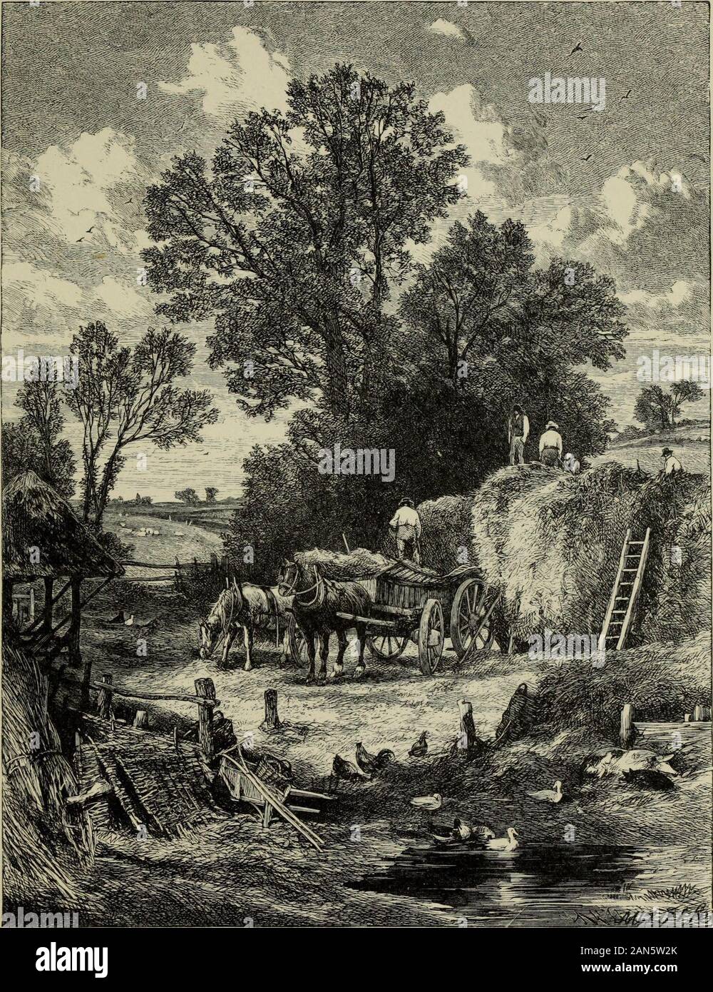 Birket Foster's pictures of English landscape . ty is but earthly, And  loosed from earth must die. Humbly grew the wheat-ears In their russet  weed,Now ripe and dry in sheaves they lie,