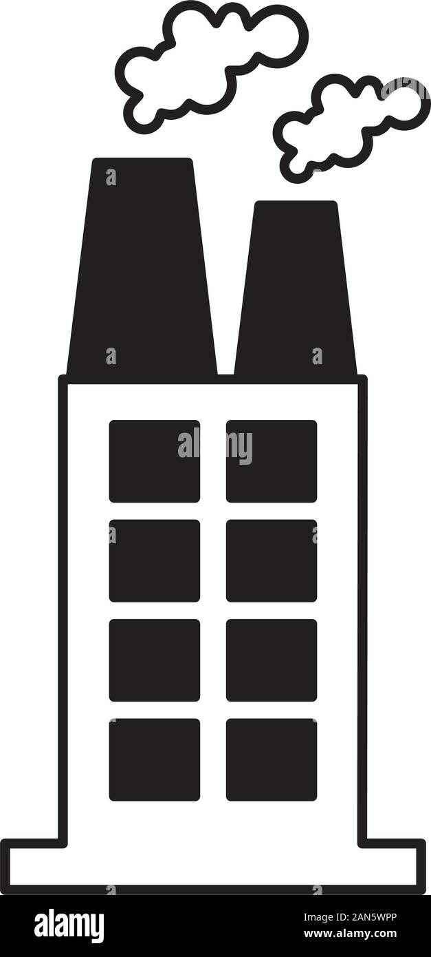 Industrial factory building icon simple Black and White Stock Photos ...