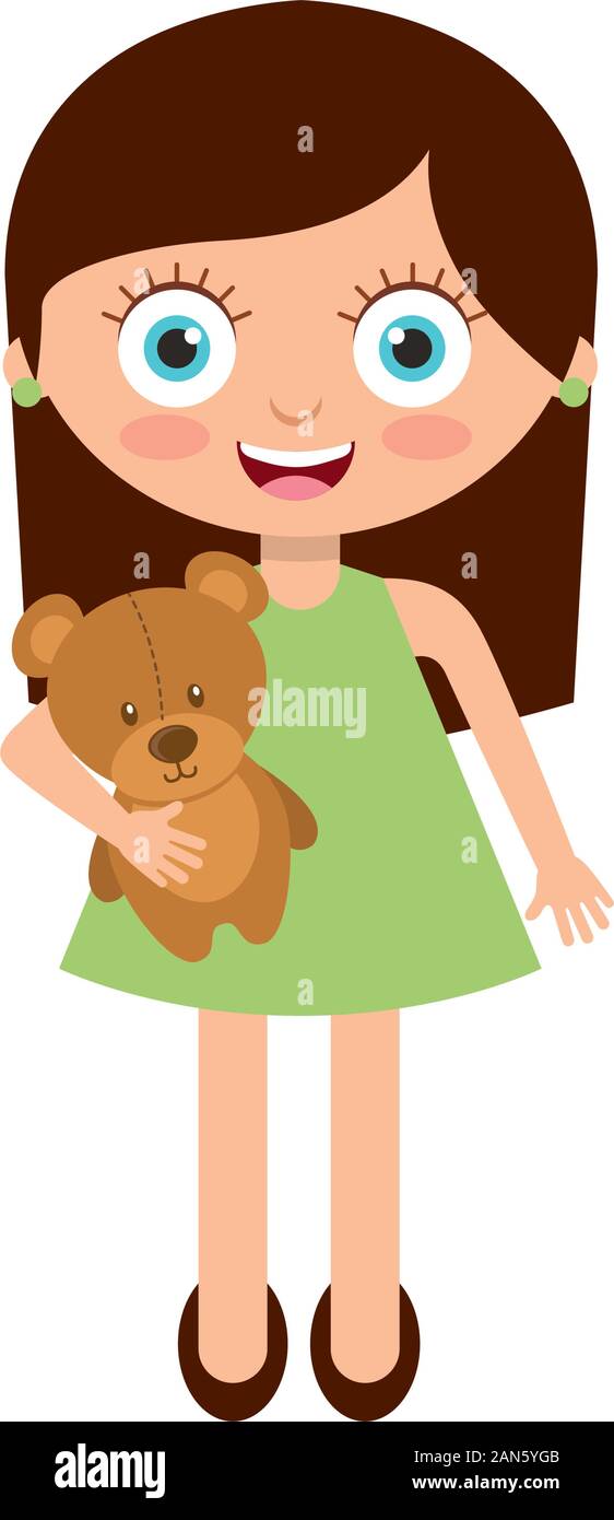 cute little girl character Stock Vector Image & Art - Alamy