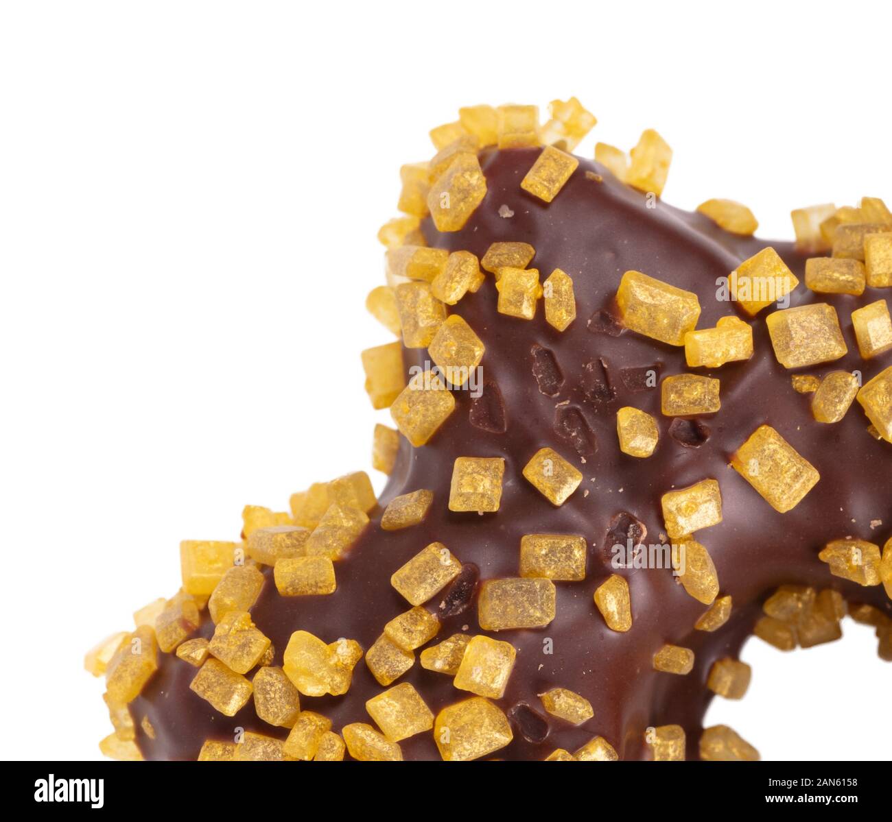 Chocolate cookie for christmas isolated on white background Stock Photo