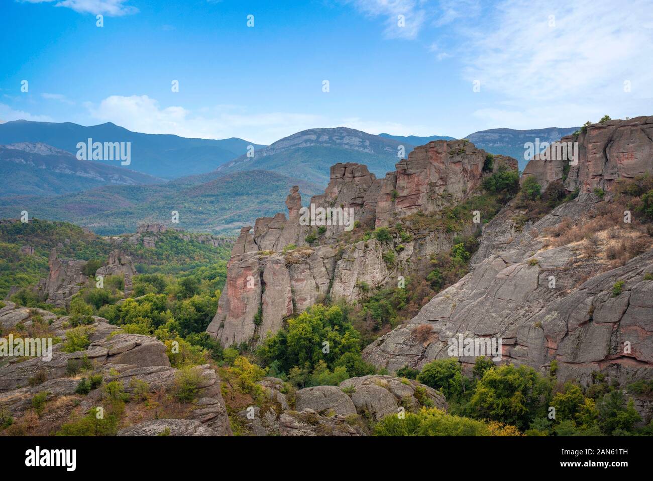 Beautiful landscape with bizarre rock formations. Stone amazing rock