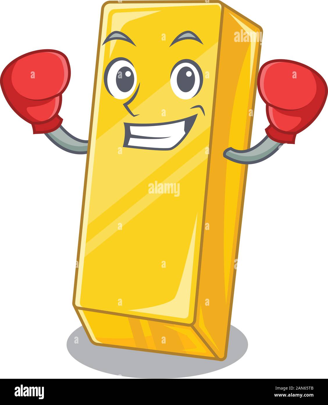 Sporty Boxing gold bar mascot character style Stock Vector Image & Art ...