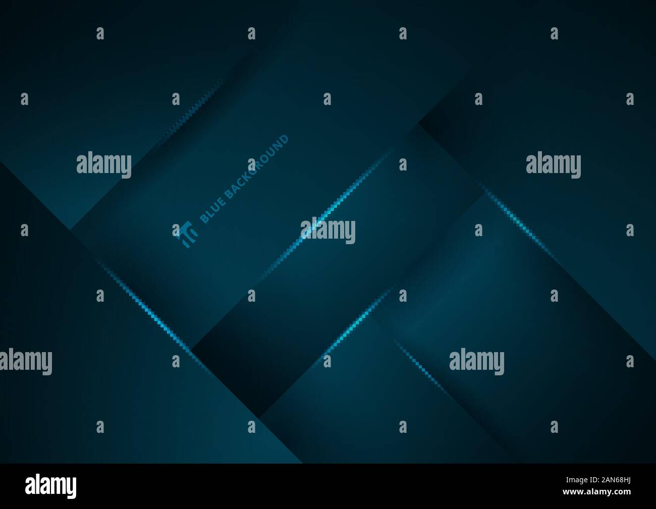 Abstract blue geometric overlap layer background with lighting. Vector illustration Stock Vector