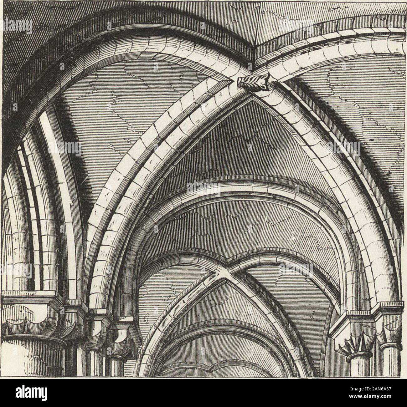 Early English groined vaulting with intermediate ribs Westminster Abbey  drawn by Banister Fletcher