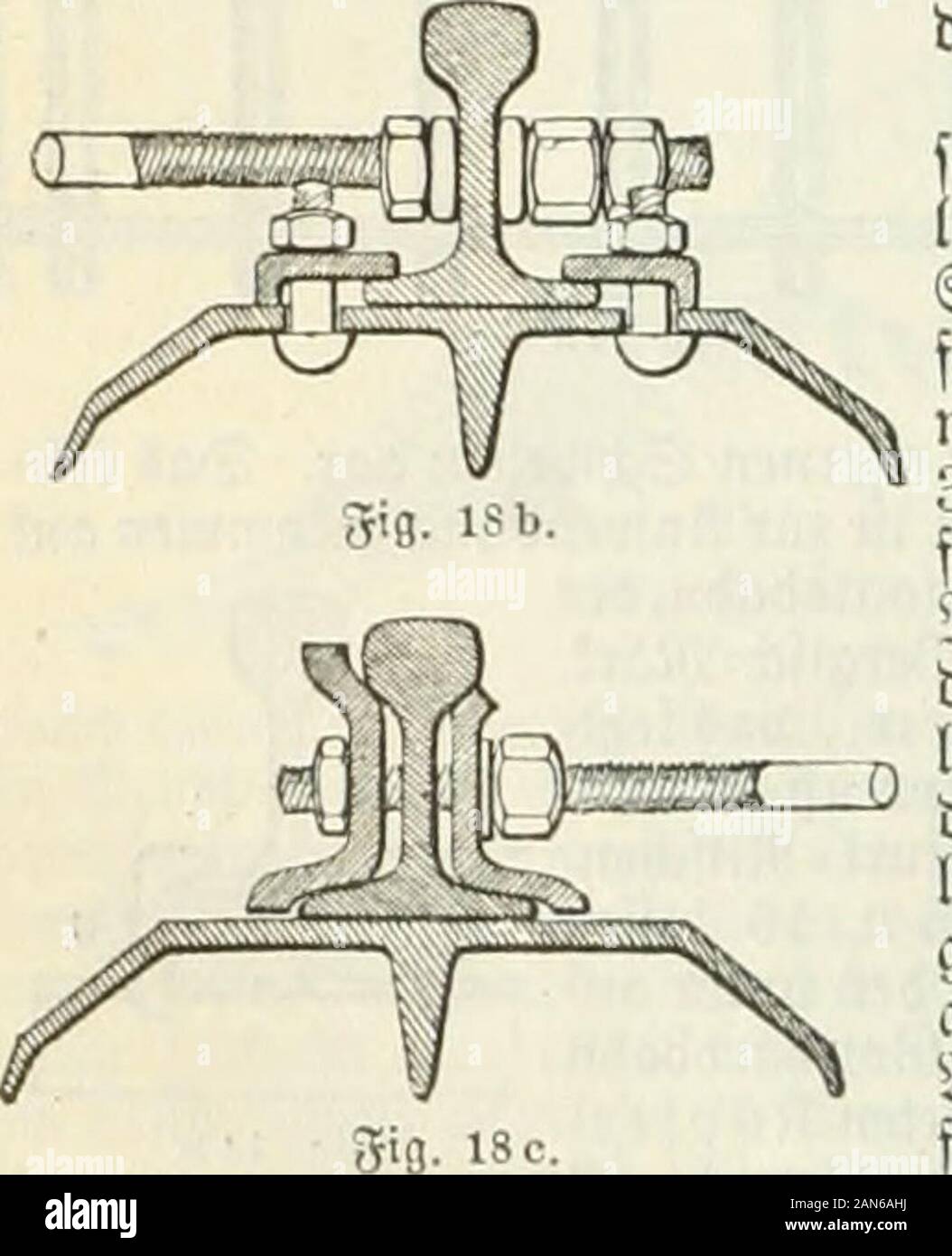 Brockhaus Konversations Lexikon 3ig 18 A Auf Ber Bettung Rufet Bas Oilffdje Jweiteilige Softem G Ig 18a Bertitalburcbfcbnitt Bureb Biescbienenanlage B Bie Scbienenbefeftigung C Bie Safebenoerbin Bung Mit Einereifernen Ang Fd Welleunbjtab
