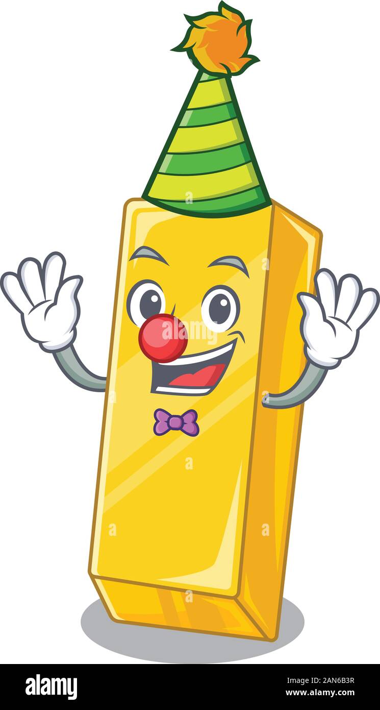 Funny Clown gold bar cartoon character mascot design Stock Vector Image ...